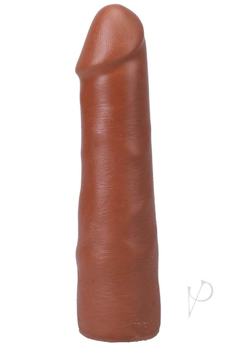 Realistic 7-inch ULTRASKYN dildo in caramel color with detailed texture, perfect for authentic pleasure experiences.
