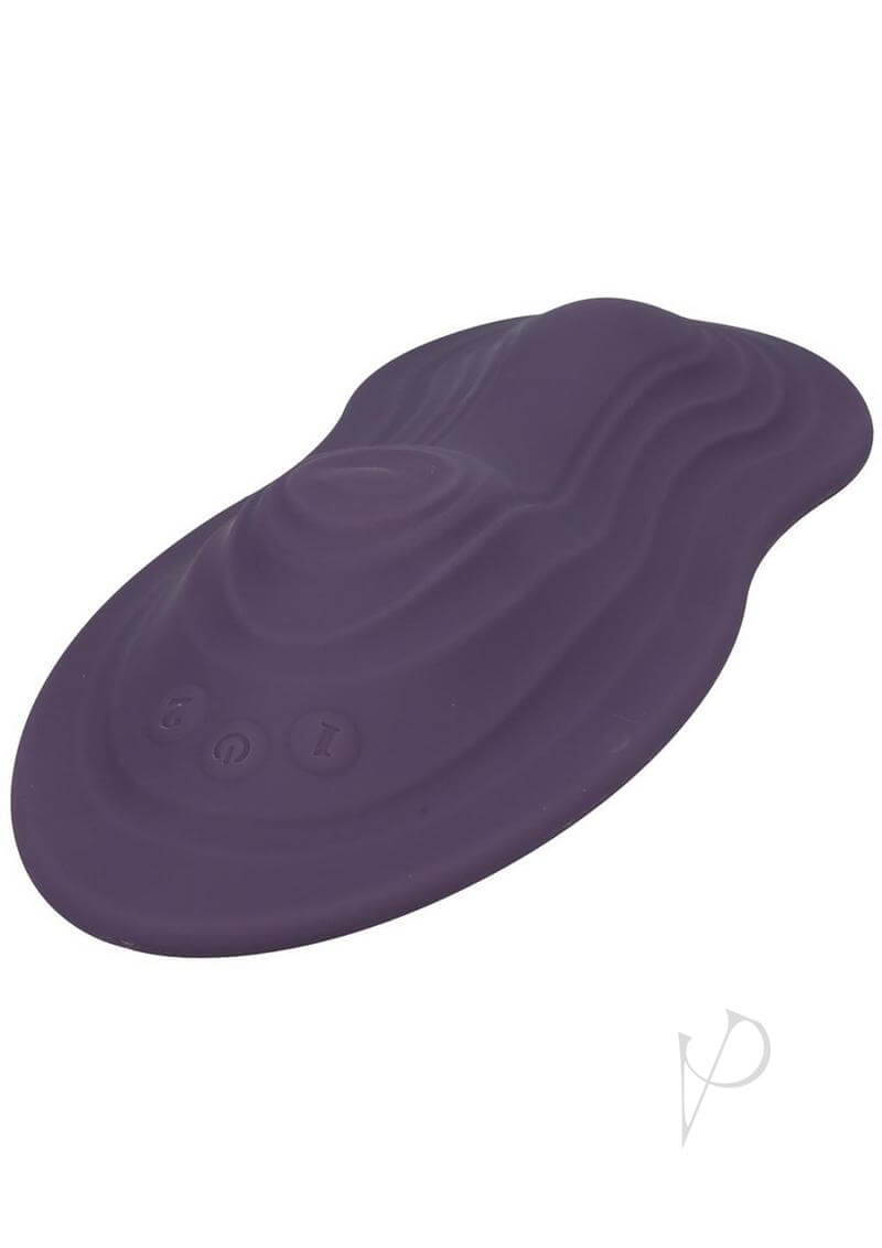 iRide Pleasure Seat Throb Dusty Purple with control buttons, featuring a sleek, ergonomic design made from silicone.