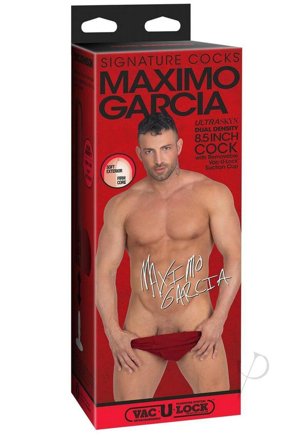 Maximo Garcia 8.5 Inch ULTRASKYN Cock with Removable Vac-U-Lock Suction Cup packaging.