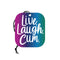 Live Laugh Cum Air Freshener by Wood Rocket in vibrant purple and teal design, perfect for adding a fun scent to any space.