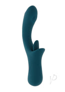 Playboy Harmony Vibrator with Clitoral Stimulator Green in curved design for enhanced pleasure.