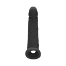 Realrock Realistic 9 Inch Penis Sleeve Extender Sling Black designed for enhanced pleasure.