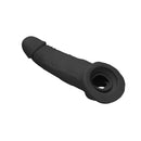 Realrock Realistic 9 Inch Penis Sleeve Extender Sling Black designed for added length and girth with a lifelike feel.