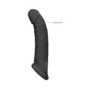 Realrock Realistic 9 Inch Penis Sleeve Extender Sling Black showing super soft TPE material for a lifelike feel.