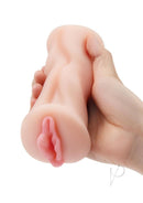 Zolo Stroke Off Asian Pussy Stroker Vanilla held in hand for realistic solo pleasure.