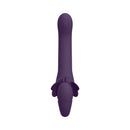 Vive Satu Triple Motor Vibrating Strapless Strap-on Purple for shared pleasure and G-spot stimulation.