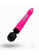 Hot pink Doxy Die Cast 3R wand massager featuring variable speed and pulse settings for customized pleasure and relaxation.