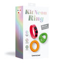 Love To Love Kit Neon Ring Silicone Cockring Set packaging showcasing colorful silicone cock rings.
