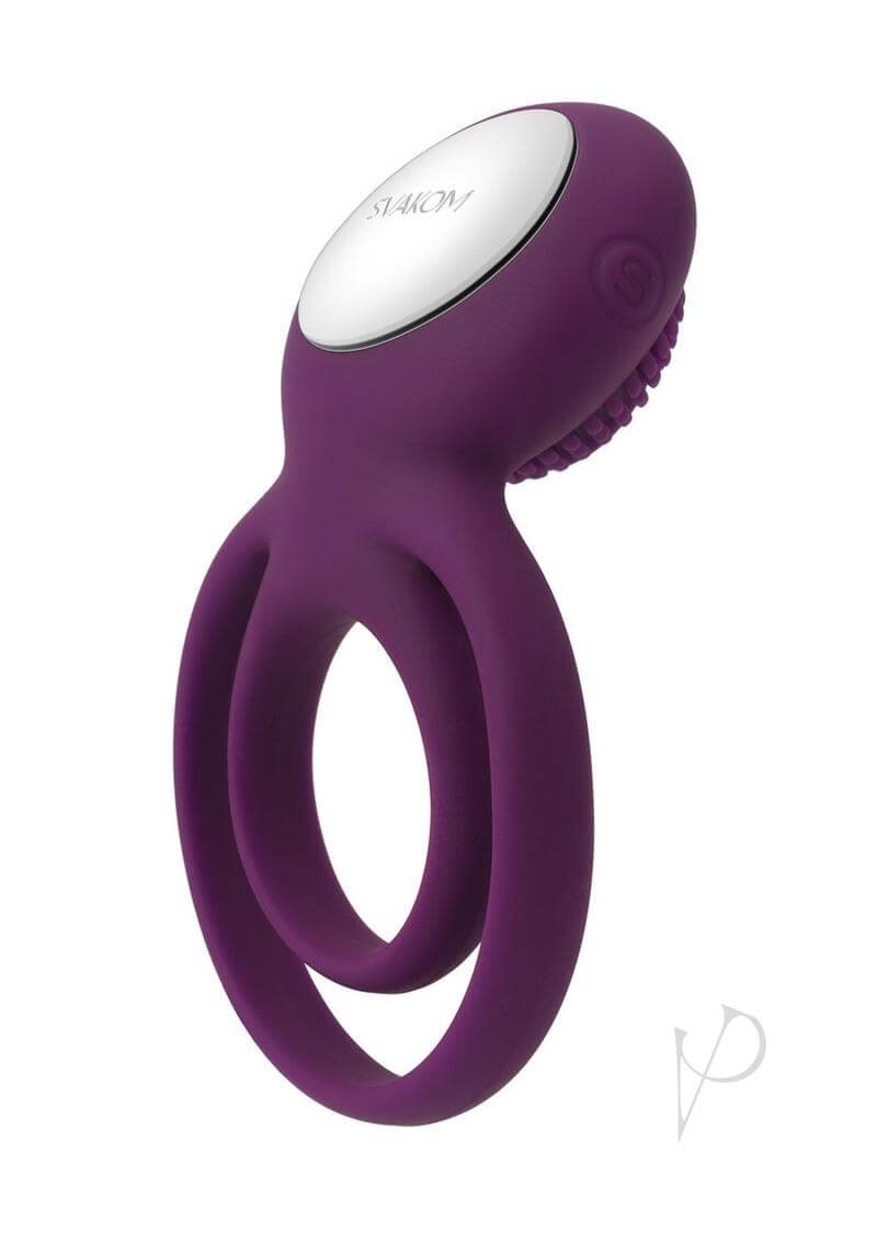 Svakom Tammy purple double-ring clitoris stimulating couple's penis ring vibrator dual stimulation intimate moments