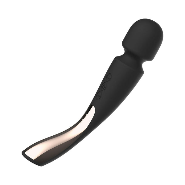 LELO SMART WAND 2 Medium Rechargeable Wand Vibrator Black, ergonomic design, luxurious relaxation and pleasure.