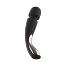 LELO SMART WAND 2 Medium Rechargeable Wand Vibrator Black showcasing its sleek design and ergonomic handle.