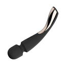 LELO SMART WAND 2 Medium Rechargeable Wand Vibrator Black in sleek design and ergonomic shape.
