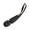 LELO SMART WAND 2 Medium Rechargeable Wand Vibrator Black in sleek design and ergonomic shape.