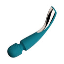 LELO SMART WAND 2 Medium Rechargeable Wand Vibrator Ocean Blue on a white background.