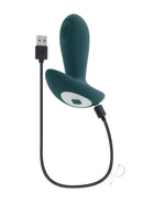 Gender X Tunnel Tapper Rechargeable Silicone Anal Plug Green with USB charging cable.