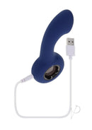 Zero Tolerance Reach Silicone Prostate Stimulator Blue with USB charging cable and curved design.