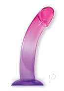 Shades Smoothie 8.25 Inch Suction Cup Dildo Purple features a pink to purple ombré design with a curved shape for comfort.