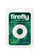 Firefly Bubble Ring Glow in The Dark Cock Ring Small White packaging with bubble ring inside.