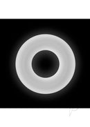 Firefly Bubble Ring Glow in The Dark Cock Ring Small White on a black background.