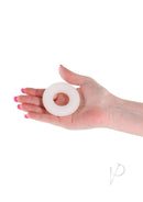 Firefly Bubble Ring Glow in The Dark Cock Ring Large White held in a hand, showcasing its soft silicone design.