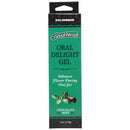 Goodhead Oral Delight Gel Chocolate Mint 4 Oz packaging, an edible oral-sex enhancer for flavorful experiences.