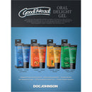 Goodhead Oral Delight Gel Chocolate Mint 4 Oz along with other flavors displayed in packaging.