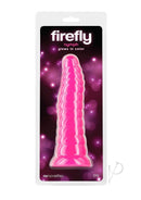 Firefly Nymph Glow in The Dark Dildo Pink in packaging with a vibrant pink glow for next-level fun.