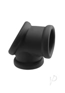 Renegade Piper Silicone Ball Stretcher Cock Ring Black showcasing premium silicone design.