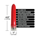 Naughty List Gift Socks Multi-Speed Vibrator Red showing dimensions and features for holiday gifting.