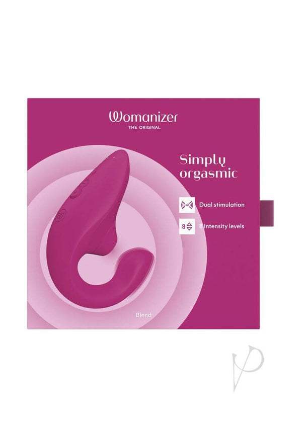 Womanizer Blend Vibrant Pink Rabbit Vibrator with Dual Stimulation and Pleasure Air Technology Packaging