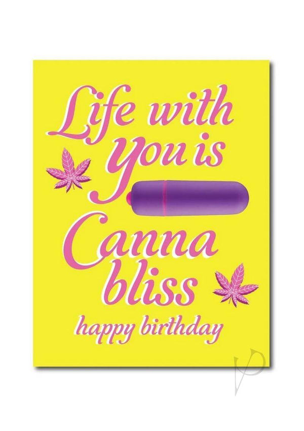 NaughtyVibes Life With You CannaBliss Birthday Greeting Card with vibrant colors and playful design.
