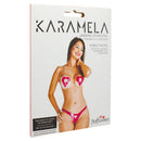 Edible Lingerie Karamela Strawberry Mix Plus Size packaging with flavored pasties, ideal for playful intimacy.