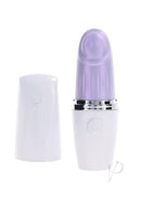 Playboy Getaway Silicone Lipstick Vibrator White/Lavender in elegant lipstick design with tapered shaft.