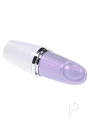 Playboy Getaway Silicone Lipstick Vibrator White/Lavender in elegant design for targeted tapping pleasure.