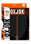 Oxballs Slingjock Slider Jock Strap Black Iron XXLarge in packaging with vibrant design.