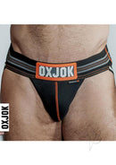 Oxballs Slingjock Slider Jock Strap Black Iron XXLarge showcasing comfort and support in a stylish design.