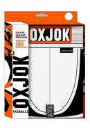 Oxballs Slingjock Slider Jock Strap White Snow XLarge packaging design with features listed.