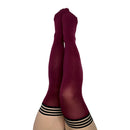 Kixies Heather Opaque Thigh-high Cabernet Size D