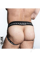 Oxballs Packer Cargo Quilt Slider-Strap Jock Black XLarge on a model showcasing comfort and fit.