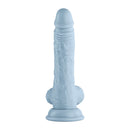 FemmeFunn Vortex Turbo Baller 8.25 inch Rotating Dildo Blue displayed from the back view on a white background.