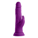FemmeFunn Vortex Turbo Rabbit Vibrating Dildo Purple, realistic design with textured surface and stimulating features.