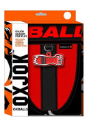 Oxballs Fister 3D Rubber Fist Jock Black Red Small packaging front view with bold design and details.