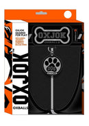Oxballs Dog Pack Pup Taggers 7-Tag Jock Black Silver Small packaging featuring bone logo and paw tag.