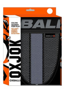 Oxballs Airmesh Swagger Jock Tar Black XLarge product packaging featuring mesh pouch and branded design.