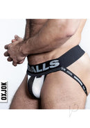 Oxballs Airmesh Swagger Jock Strap Ice White XLarge in black and white mesh design, perfect for daily wear.