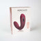 Hercules Remote C-Shape Vibrating Plug Wine Red packaging showcasing touch-powered pleasure features.