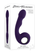 Zero Tolerance Rip Curl Silicone Prostate Vibrator Purple packaging featuring its sleek design and features.