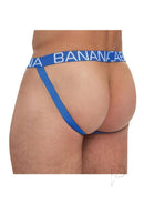 Banana Cabana Rainbow Jock Small Medium showing bold blue design and comfortable fit for self-expression.