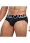 Banana Cabana Bikini Slinky Brazilian Brief Black M L showcased on a model, featuring a sleek black design and comfortable fit.