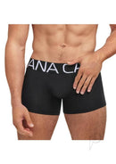 Banana Cabana Slinky Trunks Black M L displayed on a model, showcasing sleek style and comfort.